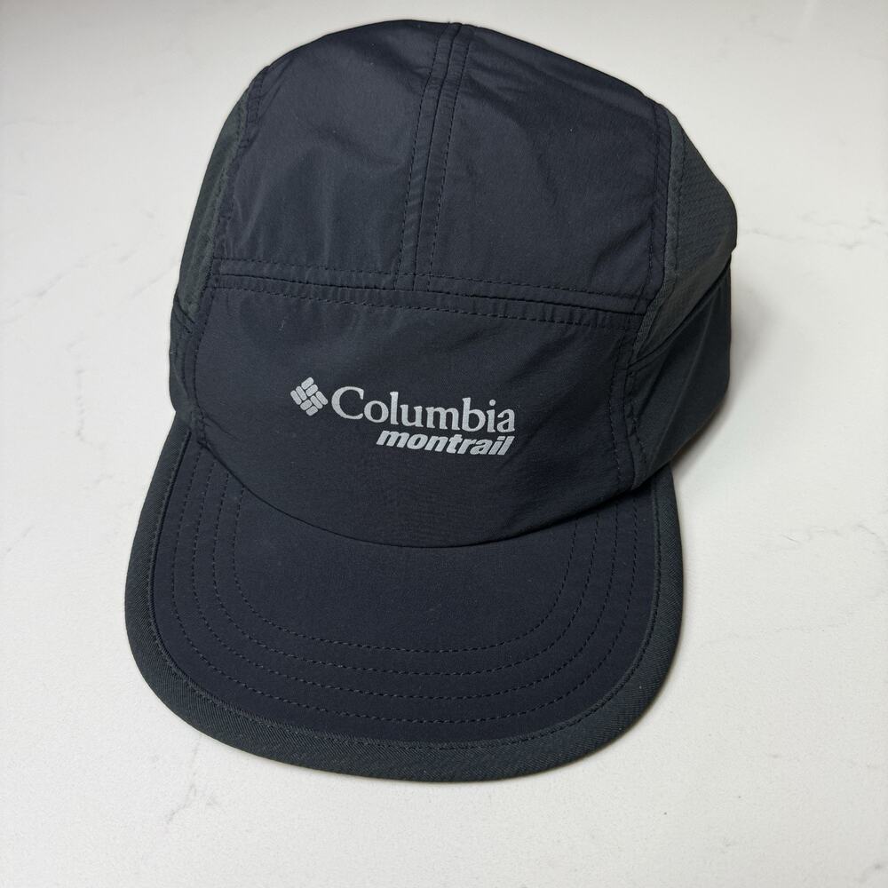 Columbia Montrail Hat 5 Panel Cap OSFM Strapback Black Running Trail Lightweight